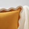 imageMONDAY MOOSE Decorative Throw Pillow Covers Cushion Cases Set of 2 Soft Velvet Scalloped Wavy Edge Designs Mix and Match for Home Decor Pillow Inserts Not Included BeigeBrown 18x18 inchCreamHoney