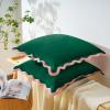 imageMONDAY MOOSE Decorative Throw Pillow Covers Cushion Cases Set of 2 Soft Velvet Scalloped Wavy Edge Designs Mix and Match for Home Decor Pillow Inserts Not Included BeigeBrown 18x18 inchPinkGreen