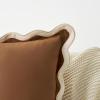 imageMONDAY MOOSE Decorative Throw Pillow Covers Cushion Cases Set of 2 Soft Velvet Scalloped Wavy Edge Designs Mix and Match for Home Decor Pillow Inserts Not Included BeigeBrown 18x18 inchBeigeBrown