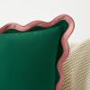 imageMONDAY MOOSE Decorative Throw Pillow Covers Cushion Cases Set of 2 Soft Velvet Scalloped Wavy Edge Designs Mix and Match for Home Decor Pillow Inserts Not Included BeigeBrown 18x18 inchPinkGreen