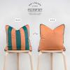 imageMONDAY MOOSE Decorative Throw Pillow Covers Cushion Cases Set of 2 Soft Velvet Striped Piping Edge Designs Pillow Inserts Not Included CoralDark Teal 16x16 inchCoralDark Teal