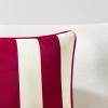 imageMONDAY MOOSE Decorative Throw Pillow Covers Cushion Cases Set of 2 Soft Velvet Striped Piping Edge Designs Pillow Inserts Not Included CoralDark Teal 16x16 inchRedWhite
