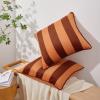 imageMONDAY MOOSE Decorative Throw Pillow Covers Cushion Cases Set of 2 Soft Velvet Striped Piping Edge Designs Pillow Inserts Not Included CoralDark Teal 16x16 inchRustCoral