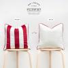 imageMONDAY MOOSE Decorative Throw Pillow Covers Cushion Cases Set of 2 Soft Velvet Striped Piping Edge Designs Pillow Inserts Not Included CoralDark Teal 16x16 inchRedWhite