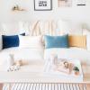 imageMONDAY MOOSE Decorative Throw Pillow Covers Cushion Cases Set of 4 Soft Velvet Modern Designs Mix and Match for Home Decor Pillow Inserts Not Included 18x18 inch GreenBlueBlueBeige