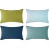 imageMONDAY MOOSE Decorative Throw Pillow Covers Cushion Cases Set of 4 Soft Velvet Modern Designs Mix and Match for Home Decor Pillow Inserts Not Included 18x18 inch GreenBlueGreenBlue