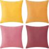 imageMONDAY MOOSE Decorative Throw Pillow Covers Cushion Cases Set of 4 Soft Velvet Modern Designs Mix and Match for Home Decor Pillow Inserts Not Included 18x18 inch GreenBlueYellowPink