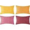 imageMONDAY MOOSE Decorative Throw Pillow Covers Cushion Cases Set of 4 Soft Velvet Modern Designs Mix and Match for Home Decor Pillow Inserts Not Included 18x18 inch GreenBlueYellowPink