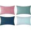imageMONDAY MOOSE Decorative Throw Pillow Covers Cushion Cases Set of 4 Soft Velvet Modern Designs Mix and Match for Home Decor Pillow Inserts Not Included 18x18 inch GreenBluePinkBlue