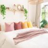imageMONDAY MOOSE Decorative Throw Pillow Covers Cushion Cases Set of 4 Soft Velvet Modern Designs Mix and Match for Home Decor Pillow Inserts Not Included 18x18 inch GreenBlueYellowPink