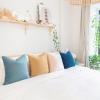 imageMONDAY MOOSE Decorative Throw Pillow Covers Cushion Cases Set of 4 Soft Velvet Modern Designs Mix and Match for Home Decor Pillow Inserts Not Included 18x18 inch GreenBlueBlueBeige
