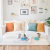 imageMONDAY MOOSE Decorative Throw Pillow Covers Cushion Cases Set of 4 Soft Velvet Modern Designs Mix and Match for Home Decor Pillow Inserts Not Included 18x18 inch GreenBlueOrangeTeal