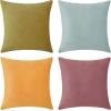 imageMONDAY MOOSE Decorative Throw Pillow Covers Cushion Cases Set of 4 Soft Velvet Modern Designs Mix and Match for Home Decor Pillow Inserts Not Included 18x18 inch GreenBluePurpleGreen