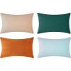 imageMONDAY MOOSE Decorative Throw Pillow Covers Cushion Cases Set of 4 Soft Velvet Modern Designs Mix and Match for Home Decor Pillow Inserts Not Included 18x18 inch GreenBlueOrangeGreen