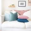 imageMONDAY MOOSE Decorative Throw Pillow Covers Cushion Cases Set of 4 Soft Velvet Modern Designs Mix and Match for Home Decor Pillow Inserts Not Included 18x18 inch GreenBluePinkBlue
