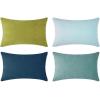 imageMONDAY MOOSE Decorative Throw Pillow Covers Cushion Cases Set of 4 Soft Velvet Modern Designs Mix and Match for Home Decor Pillow Inserts Not Included 18x18 inch GreenBlueGreenBlue