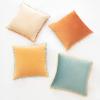 imageMONDAY MOOSE Decorative Throw Pillow Covers Cushion Cases Set of 4 Soft Velvet Pom Poms DoubleSided Designs Mix and Match for Home Decor Pillow Inserts Not Included 18x18 inch GreenBlueOrangeTeal