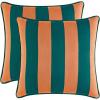 imageMONDAY MOOSE Christmas Decorative Throw Pillow Covers Cushion Cases Set of 2 Soft Velvet Striped Piping Edge Designs Pillow Inserts Not Included RedWhite 18x18 inchCoralDark Teal
