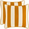 imageMONDAY MOOSE Christmas Decorative Throw Pillow Covers Cushion Cases Set of 2 Soft Velvet Striped Piping Edge Designs Pillow Inserts Not Included RedWhite 18x18 inchHoneyCream
