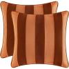 imageMONDAY MOOSE Decorative Throw Pillow Covers Cushion Cases Set of 2 Soft Velvet Striped Piping Edge Designs Pillow Inserts Not Included CoralDark Teal 16x16 inchRustCoral