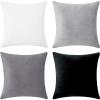 imageMONDAY MOOSE Decorative Throw Pillow Covers Cushion Cases Set of 4 Soft Velvet Modern Designs Mix and Match for Home Decor Pillow Inserts Not Included 18x18 inch GreenBlueBlackWhite
