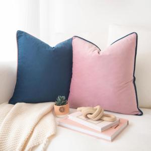 imageMONDAY MOOSE Decorative Throw Pillow Covers Cushion Cases Set of 2 Soft Velvet Modern DoubleSided Designs Mix and Match for Home Decor Pillow Inserts Not Included 14x14 inch OrangeTealPinkBlue
