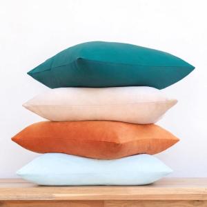 imageMONDAY MOOSE Decorative Throw Pillow Covers Cushion Cases Set of 4 Soft Velvet Modern Designs Mix and Match for Home Decor Pillow Inserts Not Included 18x18 inch GreenBlueOrangeGreen