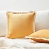 imageMONDAY MOOSE Decorative Throw Pillow Covers Cushion Cases Set of 2 Soft Velvet Modern Fringe Tassel Designs Mix and Match for Home Decor Pillow Inserts Not Included Orange 16x16 inchYellow