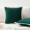 imageMONDAY MOOSE Decorative Throw Pillow Covers Cushion Cases Set of 2 Soft Velvet Modern Fringe Tassel Designs Mix and Match for Home Decor Pillow Inserts Not Included Orange 16x16 inchTeal Green