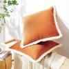 imageMONDAY MOOSE Decorative Throw Pillow Covers Cushion Cases Set of 2 Soft Velvet Modern Fringe Tassel Designs Mix and Match for Home Decor Pillow Inserts Not Included Orange 16x16 inchOrange