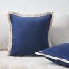 imageMONDAY MOOSE Decorative Throw Pillow Covers Cushion Cases Set of 2 Soft Velvet Modern Fringe Tassel Designs Mix and Match for Home Decor Pillow Inserts Not Included Orange 16x16 inchMidnight Blue