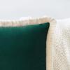 imageMONDAY MOOSE Decorative Throw Pillow Covers Cushion Cases Set of 2 Soft Velvet Modern Fringe Tassel Designs Mix and Match for Home Decor Pillow Inserts Not Included Orange 16x16 inchTeal Green