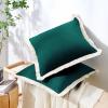 imageMONDAY MOOSE Decorative Throw Pillow Covers Cushion Cases Set of 2 Soft Velvet Modern Fringe Tassel Designs Mix and Match for Home Decor Pillow Inserts Not Included Orange 16x16 inchTeal Green