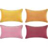 imageMONDAY MOOSE Decorative Throw Pillow Covers Cushion Cases Set of 4 Soft Velvet Modern DoubleSided Designs Mix and Match for Home Decor Pillow Inserts Not Included 16x16 inch OrangeGreenYellowPink