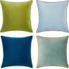 imageMONDAY MOOSE Decorative Throw Pillow Covers Cushion Cases Set of 4 Soft Velvet Modern DoubleSided Designs Mix and Match for Home Decor Pillow Inserts Not Included 16x16 inch OrangeGreenGreenBlue
