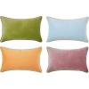 imageMONDAY MOOSE Decorative Throw Pillow Covers Cushion Cases Set of 4 Soft Velvet Modern DoubleSided Designs Mix and Match for Home Decor Pillow Inserts Not Included 16x16 inch OrangeGreenPurpleGreen
