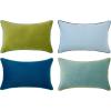 imageMONDAY MOOSE Decorative Throw Pillow Covers Cushion Cases Set of 4 Soft Velvet Modern DoubleSided Designs Mix and Match for Home Decor Pillow Inserts Not Included 16x16 inch OrangeGreenGreenBlue