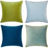 imageMONDAY MOOSE Decorative Throw Pillow Covers Cushion Cases Set of 4 Soft Velvet Modern DoubleSided Designs Mix and Match for Home Decor Pillow Inserts Not Included 16x16 inch OrangeGreenGreenBlue