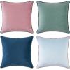 imageMONDAY MOOSE Decorative Throw Pillow Covers Cushion Cases Set of 4 Soft Velvet Modern DoubleSided Designs Mix and Match for Home Decor Pillow Inserts Not Included 16x16 inch OrangeGreenPinkBlue