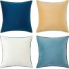 imageMONDAY MOOSE Decorative Throw Pillow Covers Cushion Cases Set of 4 Soft Velvet Modern DoubleSided Designs Mix and Match for Home Decor Pillow Inserts Not Included 16x16 inch OrangeGreenBlueBeige