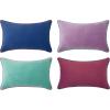 imageMONDAY MOOSE Decorative Throw Pillow Covers Cushion Cases Set of 4 Soft Velvet Modern DoubleSided Designs Mix and Match for Home Decor Pillow Inserts Not Included 16x16 inch OrangeGreenPurpleBlue
