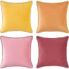 imageMONDAY MOOSE Decorative Throw Pillow Covers Cushion Cases Set of 4 Soft Velvet Modern DoubleSided Designs Mix and Match for Home Decor Pillow Inserts Not Included 16x16 inch OrangeGreenYellowPink
