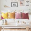 imageMONDAY MOOSE Decorative Throw Pillow Covers Cushion Cases Set of 4 Soft Velvet Modern DoubleSided Designs Mix and Match for Home Decor Pillow Inserts Not Included 16x16 inch OrangeGreenYellowPink