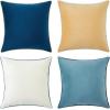 imageMONDAY MOOSE Decorative Throw Pillow Covers Cushion Cases Set of 4 Soft Velvet Modern DoubleSided Designs Mix and Match for Home Decor Pillow Inserts Not Included 16x16 inch OrangeGreenBlueBeige