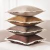 imageMONDAY MOOSE Decorative Throw Pillow Covers Set of 4 Soft Velvet Modern Fringe Tassel Designs Mix and Match for Home Decor Pillow Inserts Not Included 18x18 inch BeigeDusty PinkBrownCaramel