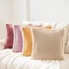 imageMONDAY MOOSE Decorative Throw Pillow Covers Set of 4 Soft Velvet Modern Fringe Tassel Designs Mix and Match for Home Decor Pillow Inserts Not Included 18x18 inch BeigeDusty PinkBeigeDusty Pink