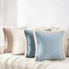 imageMONDAY MOOSE Decorative Throw Pillow Covers Set of 4 Soft Velvet Modern Fringe Tassel Designs Mix and Match for Home Decor Pillow Inserts Not Included 18x18 inch BeigeDusty PinkBeigeLight Blue
