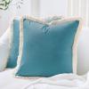 imageMONDAY MOOSE Decorative Throw Pillow Covers Cushion Cases Set of 2 Soft Velvet Modern Fringe Tassel Designs Mix and Match for Home Decor Pillow Inserts Not Included Orange 16x16 inchTeal Blue