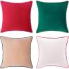 imageMONDAY MOOSE Decorative Throw Pillow Covers Cushion Cases Set of 4 Soft Velvet Modern DoubleSided Designs Mix and Match for Home Decor Pillow Inserts Not Included 16x16 inch OrangeGreenRedGreen