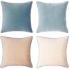 imageMONDAY MOOSE Decorative Throw Pillow Covers Cushion Cases Set of 4 Soft Velvet Modern DoubleSided Designs Mix and Match for Home Decor Pillow Inserts Not Included 16x16 inch OrangeGreenBeigeLight Blue